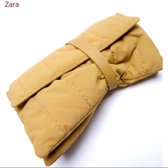 NWOT | ZARA QUILTED NYLON SHOULDER BAG WITH CHAIN & LEATHER STRAP - Picture 5 of 6